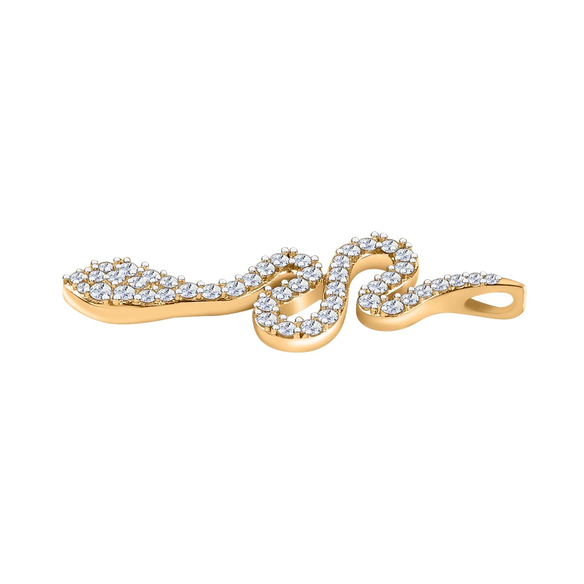 Moissanite Snake Pendant in Vermeil Yellow Gold Over Sterling Silver 1.35 ctw image number 3