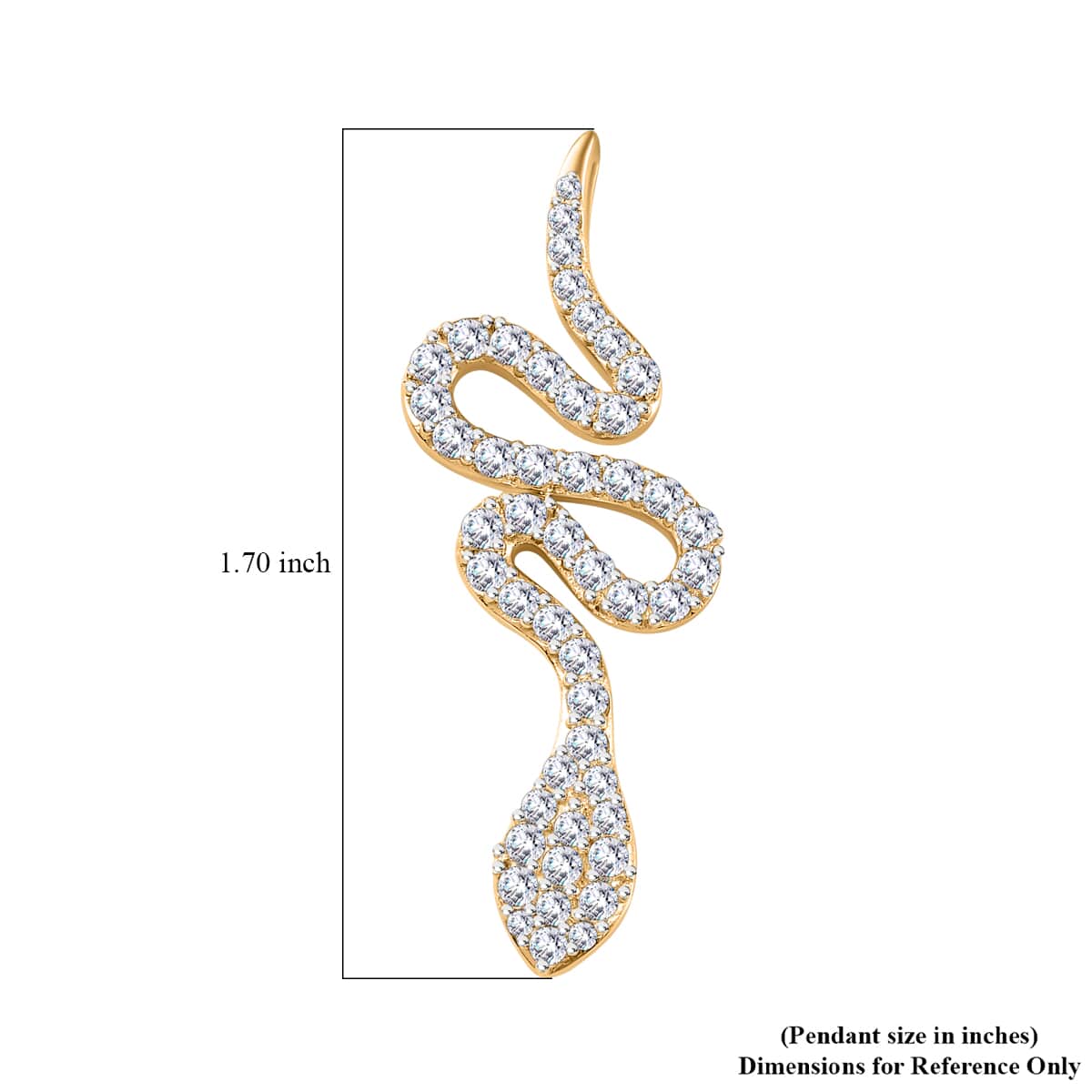 Moissanite Snake Pendant in Vermeil Yellow Gold Over Sterling Silver 1.35 ctw image number 5
