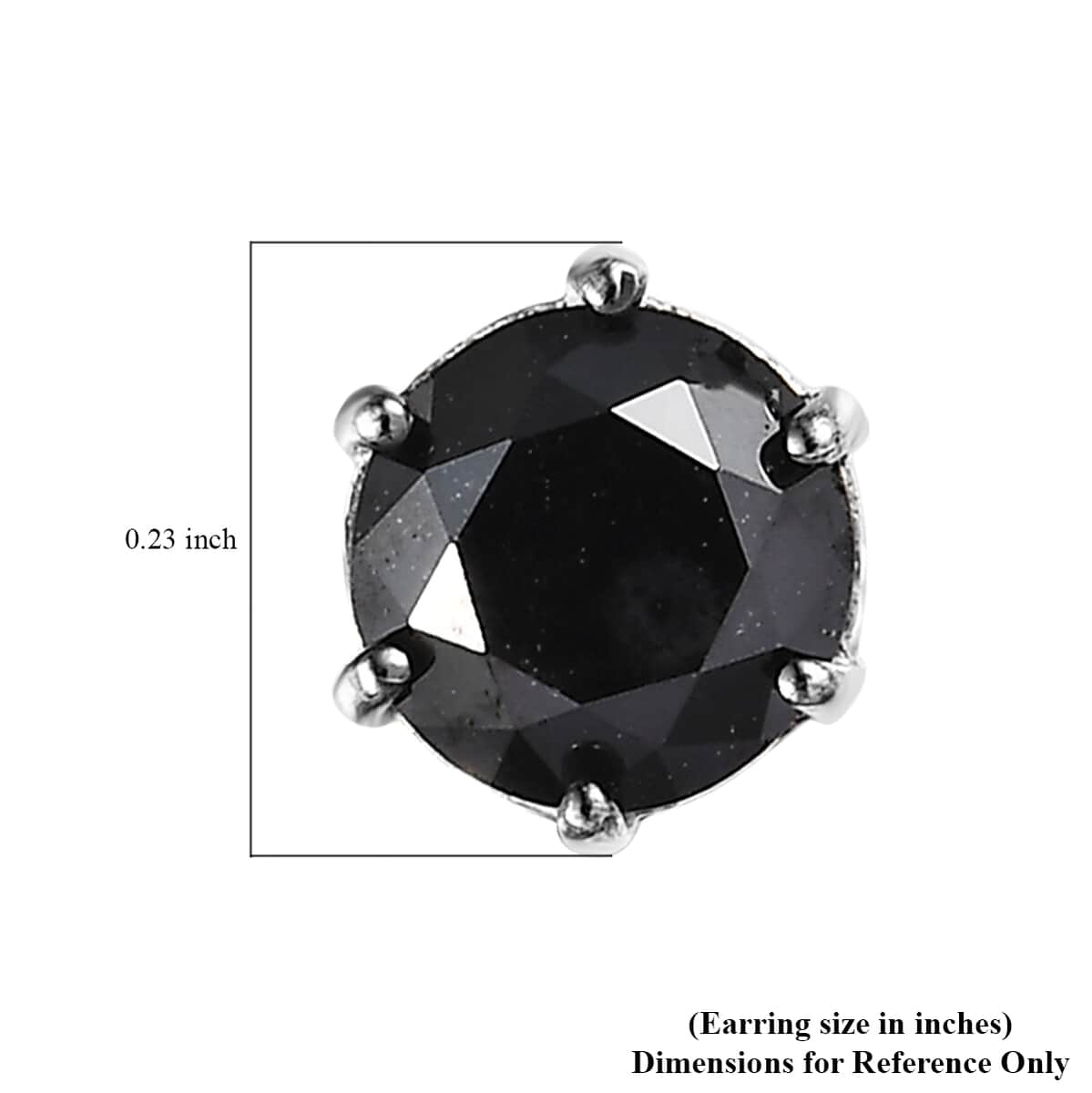 Black Diamond Solitaire Stud Earrings in Platinum Over Sterling Silver 1.50 ctw image number 4