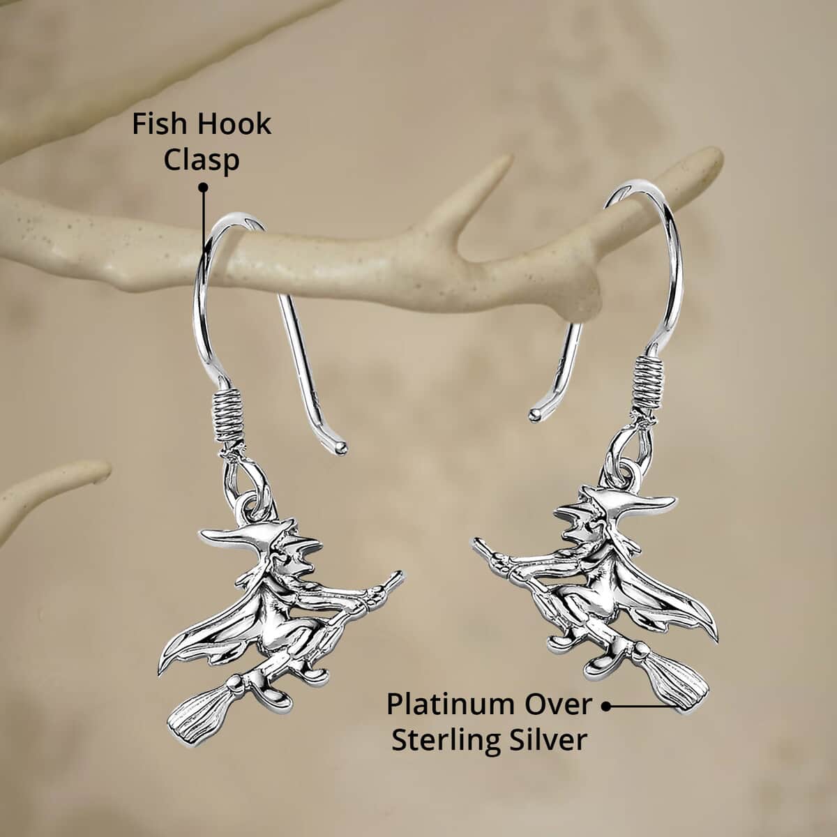 Platinum Over Sterling Silver Dangle Earrings (3.50 g) image number 4