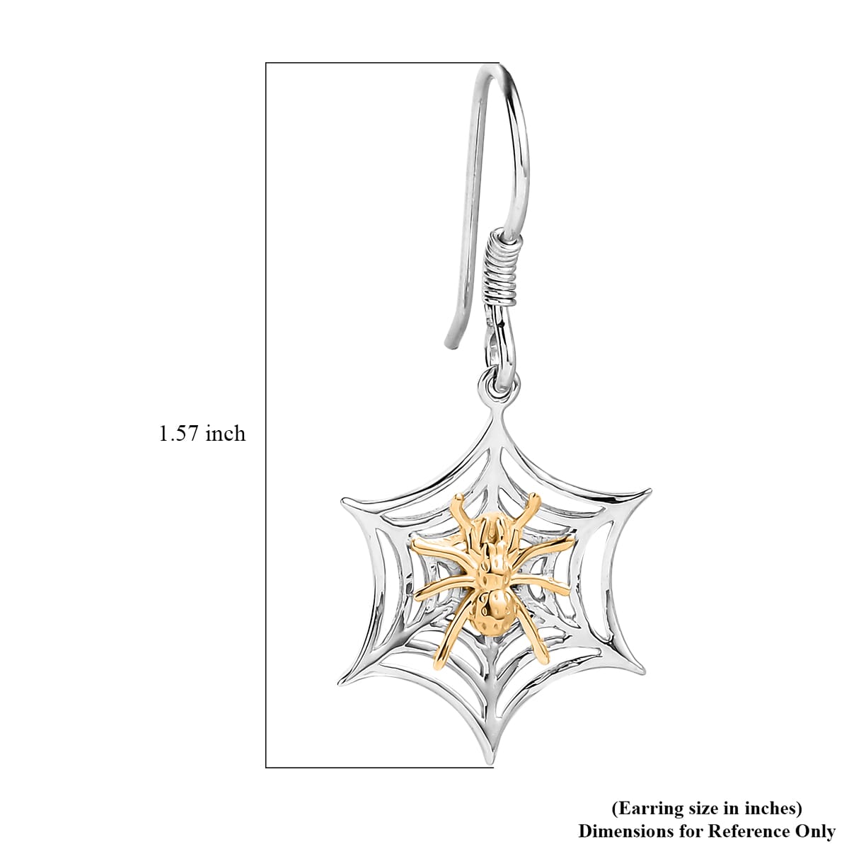 14K YG and Platinum Over Sterling Silver Spider Web Earrings (3.40 g) image number 5