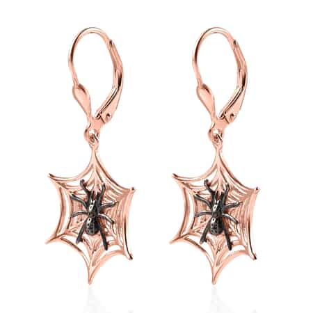 Buy Vermeil Rose Gold Over Sterling Silver Halloween Spider Web Earrings  3.40 Grams at