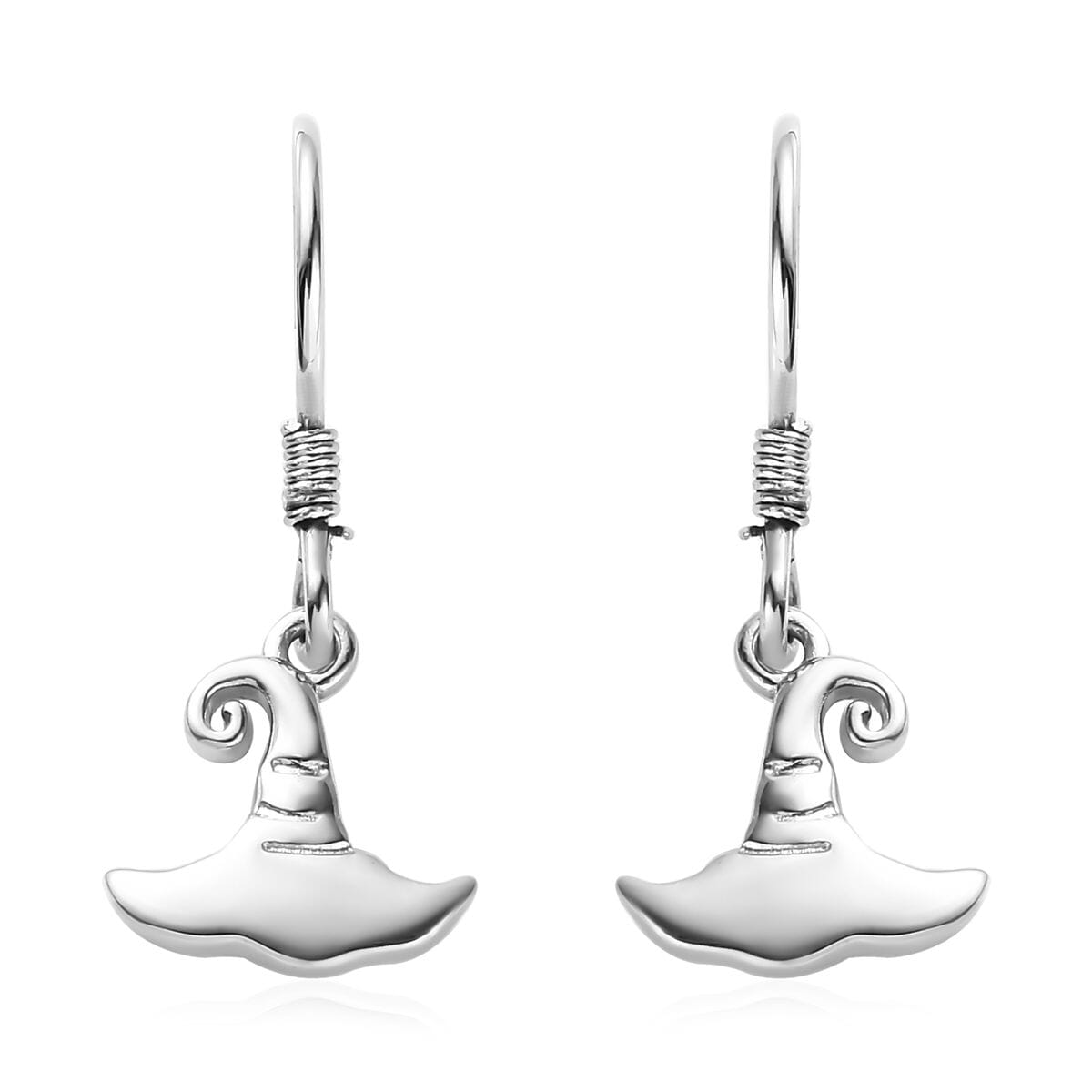 Platinum Over Sterling Silver Witches Hat Earrings (2.85 g) image number 0