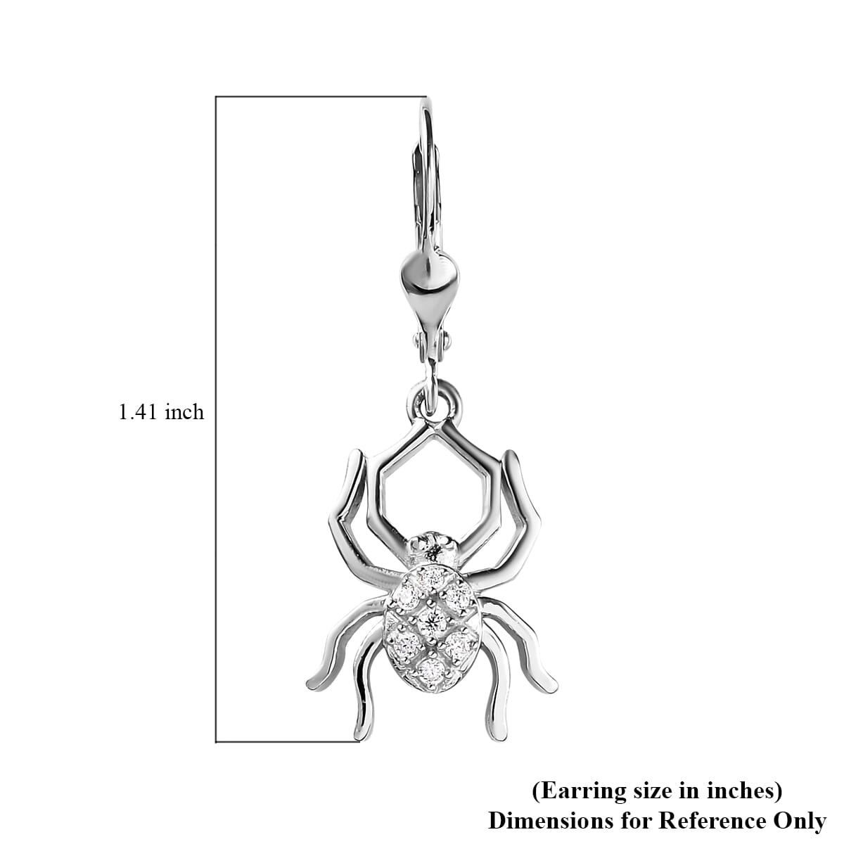 Moissanite Spider Earrings in Platinum Over Sterling Silver 0.10 ctw image number 5