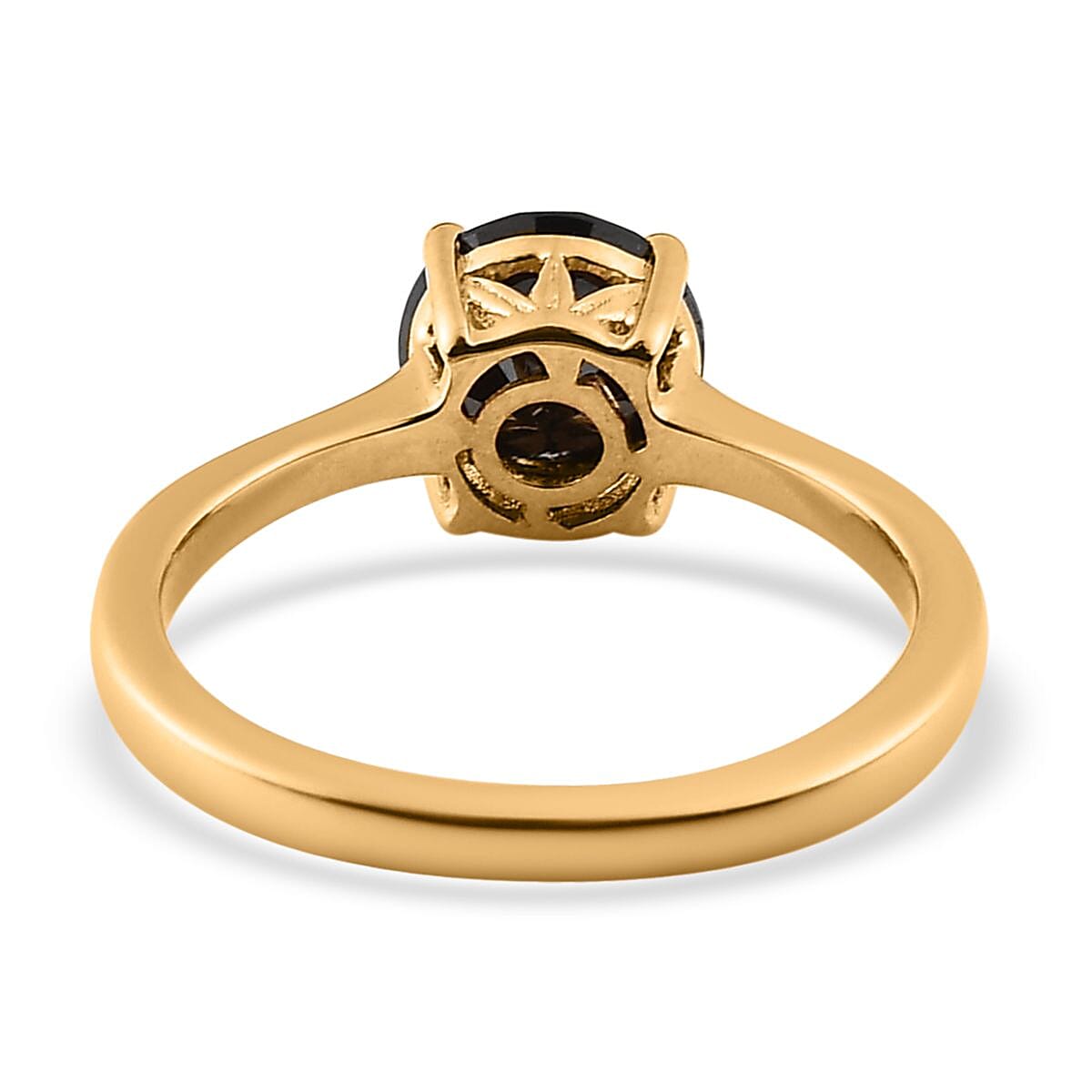 Black Diamond Solitaire Ring in Vermeil Yellow Gold Over Sterling Silver (Size 10.0) 1.50 ctw