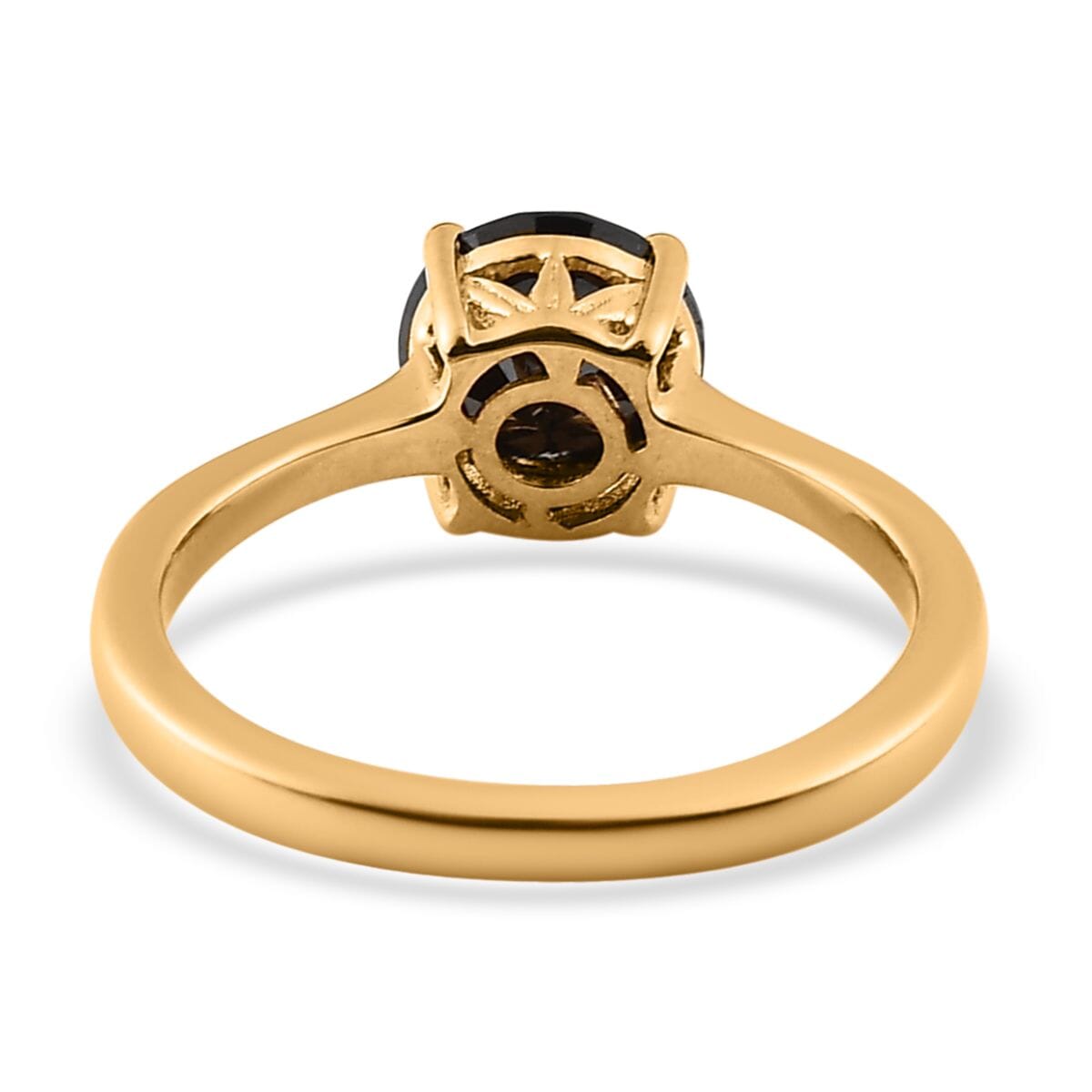 Black Diamond Solitaire Ring in Vermeil Yellow Gold Over Sterling Silver 1.50 ctw image number 4