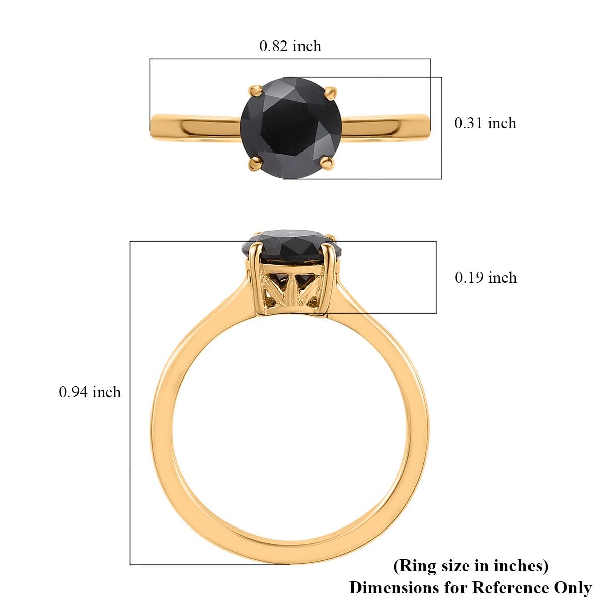 Black Diamond Solitaire Ring in Vermeil Yellow Gold Over Sterling Silver 1.50 ctw image number 5