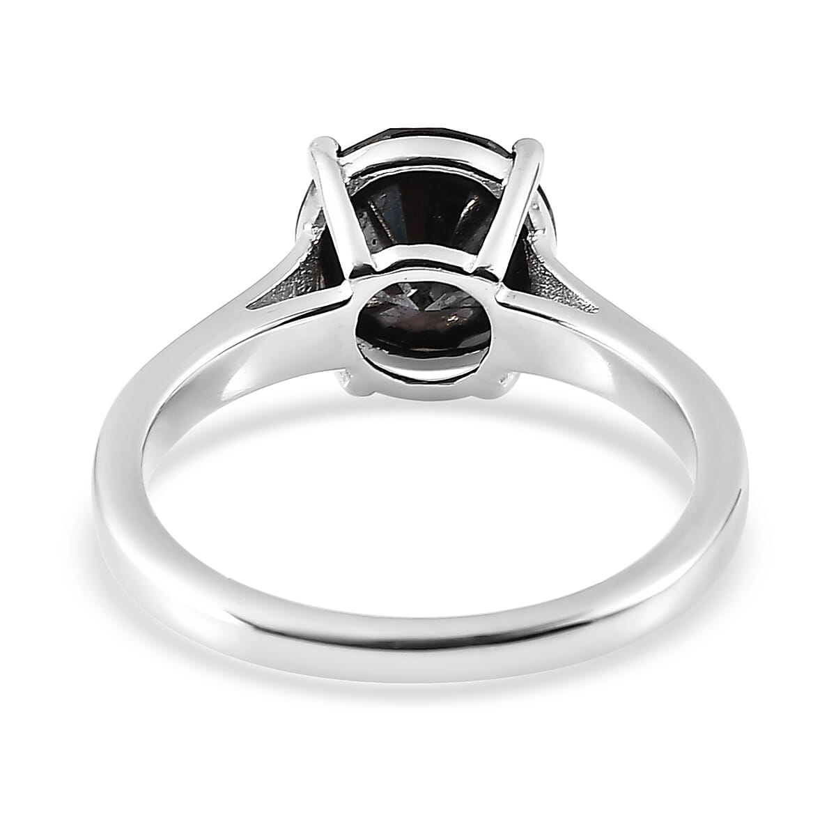 Black Diamond Solitaire Ring in Platinum Over Sterling Silver 2.50 ctw image number 4