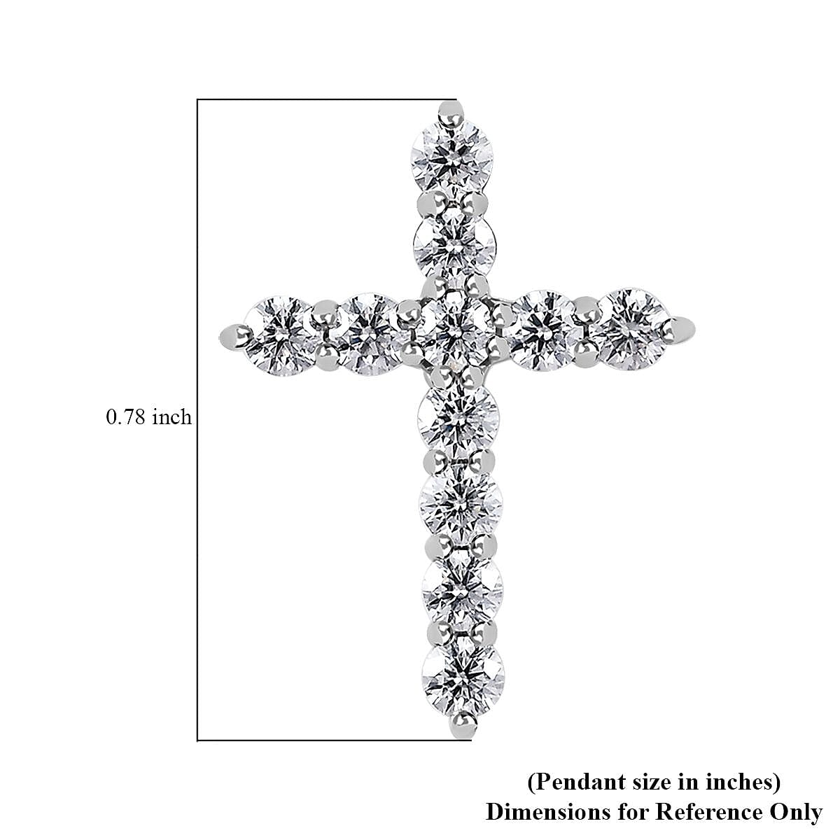 Luxoro 10K White Gold Moissanite Cross Pendant 0.80 ctw image number 5