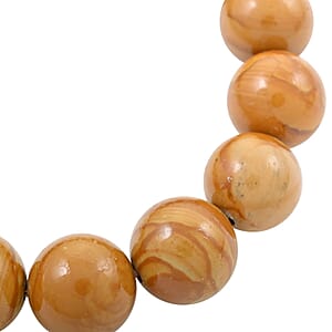 Wooden Jasper 200.00 ctw Beaded Stretch Bracelet