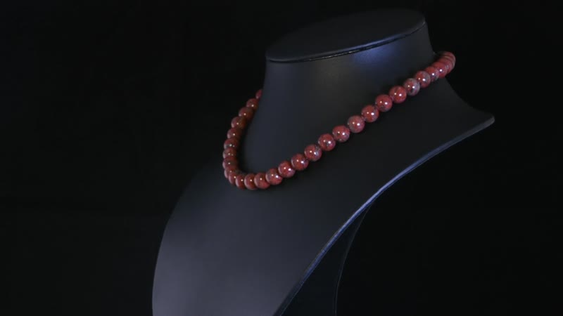 Red Jasper Beaded Necklace 18 Inches in Sterling Silver 300.00 ctw