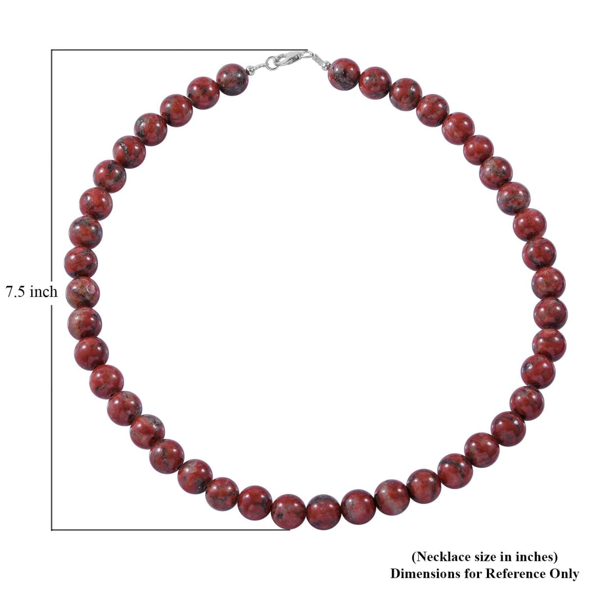 Red Jasper Beaded Necklace 18 Inches in Sterling Silver 300.00 ctw image number 4