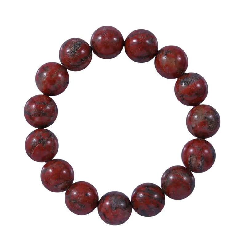Red Jasper 200.00 ctw Beaded Stretch Bracelet