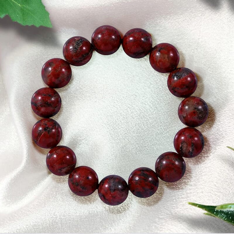Red Jasper 200.00 ctw Beaded Stretch Bracelet