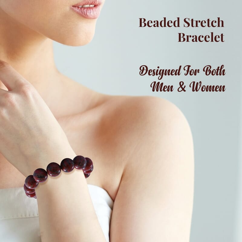 Red Jasper 200.00 ctw Beaded Stretch Bracelet