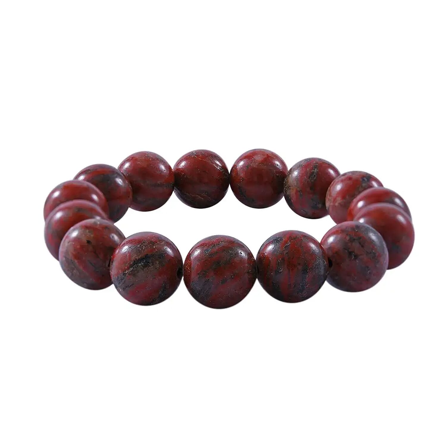 Red Jasper Beaded Stretch Bracelet 200.00 ctw