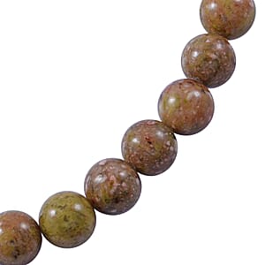 Autumn Jasper 10mm 3.00 ctw Beaded Jasper Necklace 18 Inches in Sterling Silver