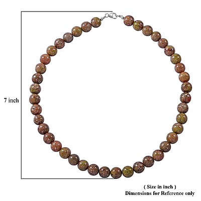 Autumn Jasper 10mm 3.00 ctw Beaded Jasper Necklace 18 Inches in Sterling Silver