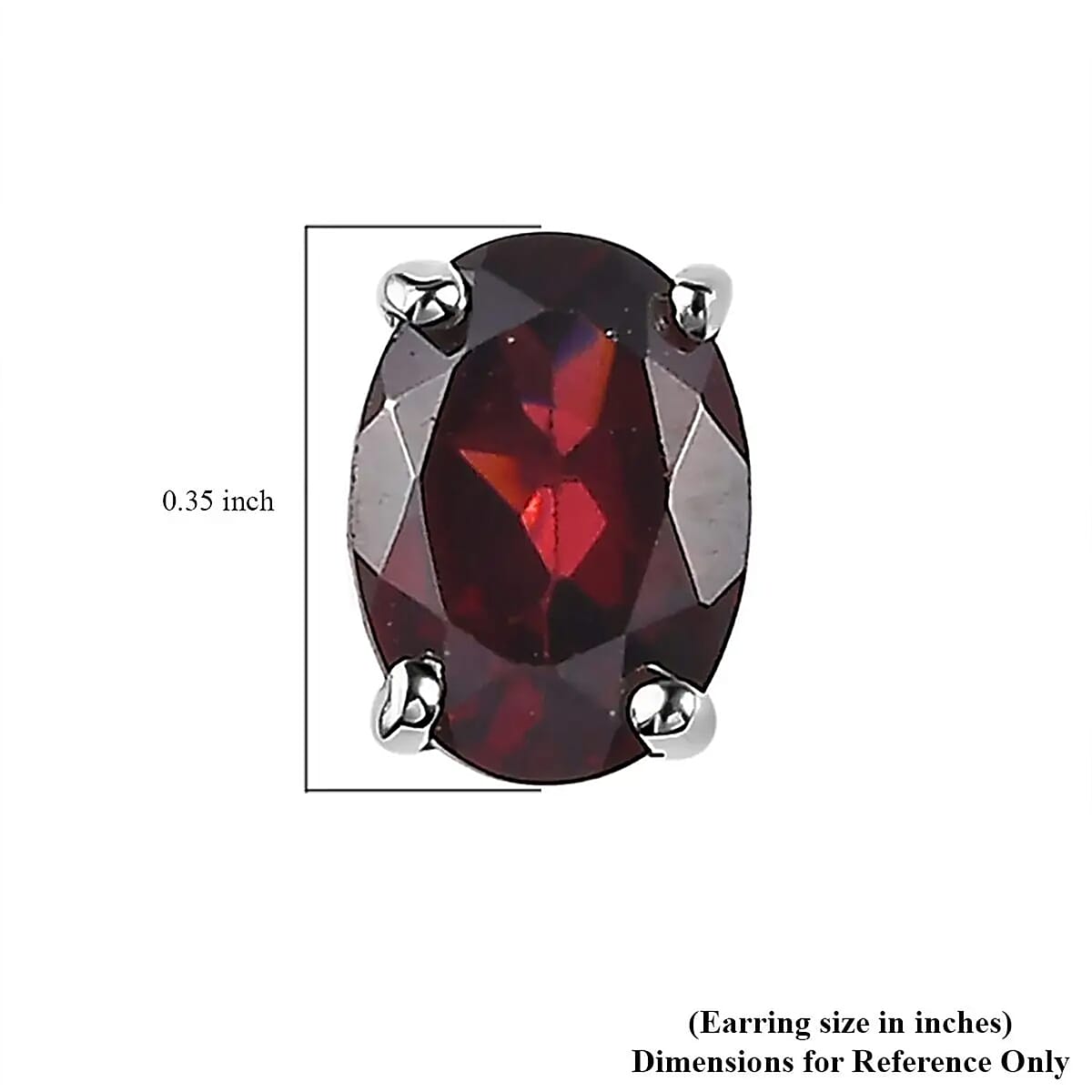 Mozambique Garnet Solitaire Stud Earrings in Platinum Over Sterling Silver 2.00 ctw image number 6