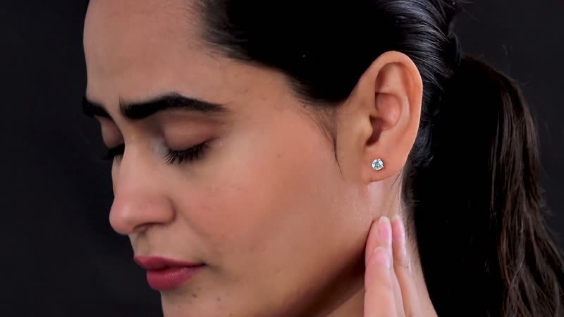 Mangoro Aquamarine Solitaire Stud Earrings in Vermeil Yellow Gold Over Sterling Silver 0.90 ctw