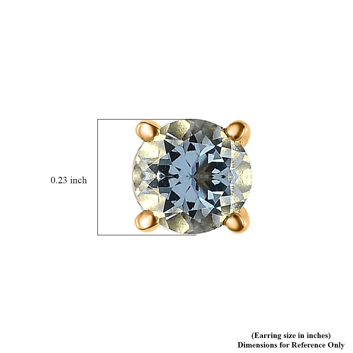 Mangoro Aquamarine Solitaire Stud Earrings in Vermeil Yellow Gold Over Sterling Silver 0.90 ctw