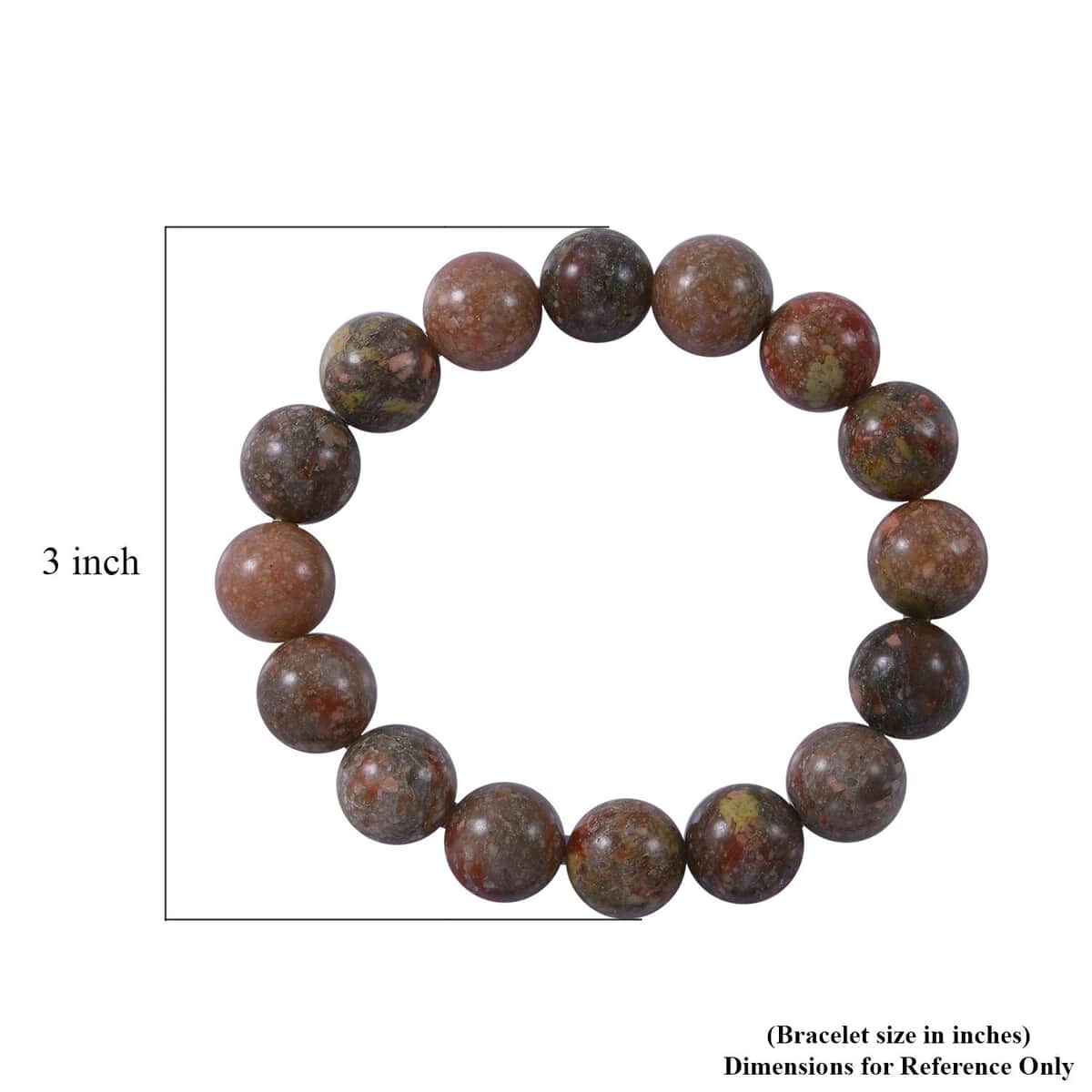 Autumn Jasper 8mm 200.00 ctw Beaded Stretch Bracelet image number 3