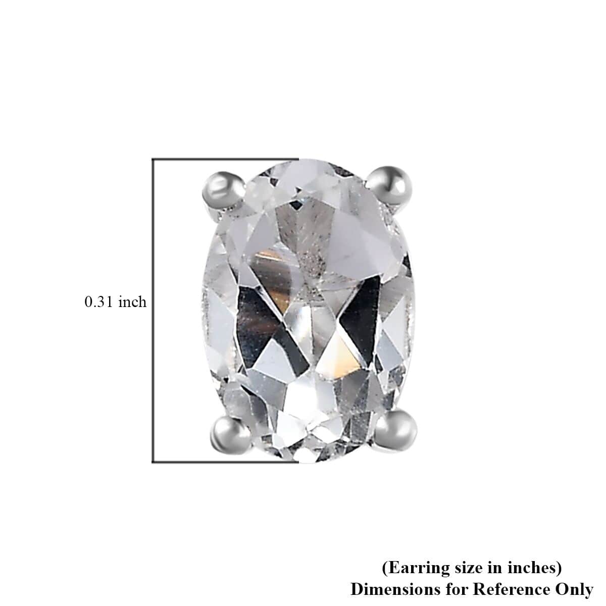 White Topaz Solitaire Stud Earrings in Platinum Over Sterling Silver 1.85 ctw image number 4
