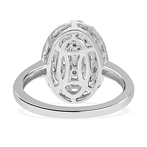 Diamond 0.51 ctwRing in Platinum Over Sterling Silver (Size 9)