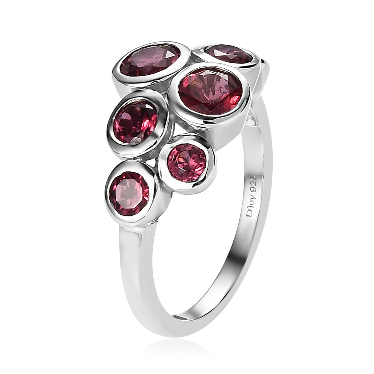 Tanzanian Rhodolite Garnet Ring in Platinum Over Sterling Silver 2.65 ctw image number 3