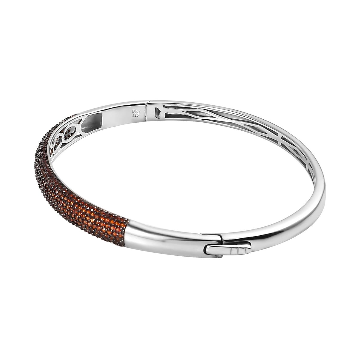 Mozambique Garnet Dome Bangle Bracelet in Platinum Over Sterling Silver (8.00 In) 3.85 ctw image number 3