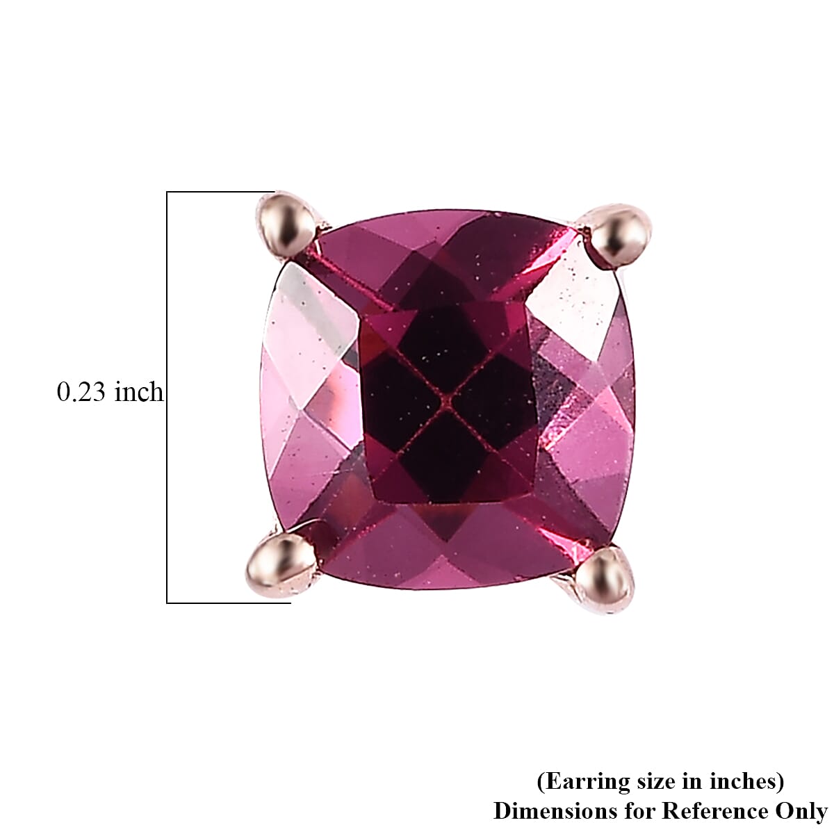 Tanzanian Rhodolite Garnet 1.40 ctw Solitaire Stud Earrings in Vermeil Rose Gold Over Sterling Silver, Rhodolite Garnet Earrings, Garnet Jewelry, Gifts For Her image number 4