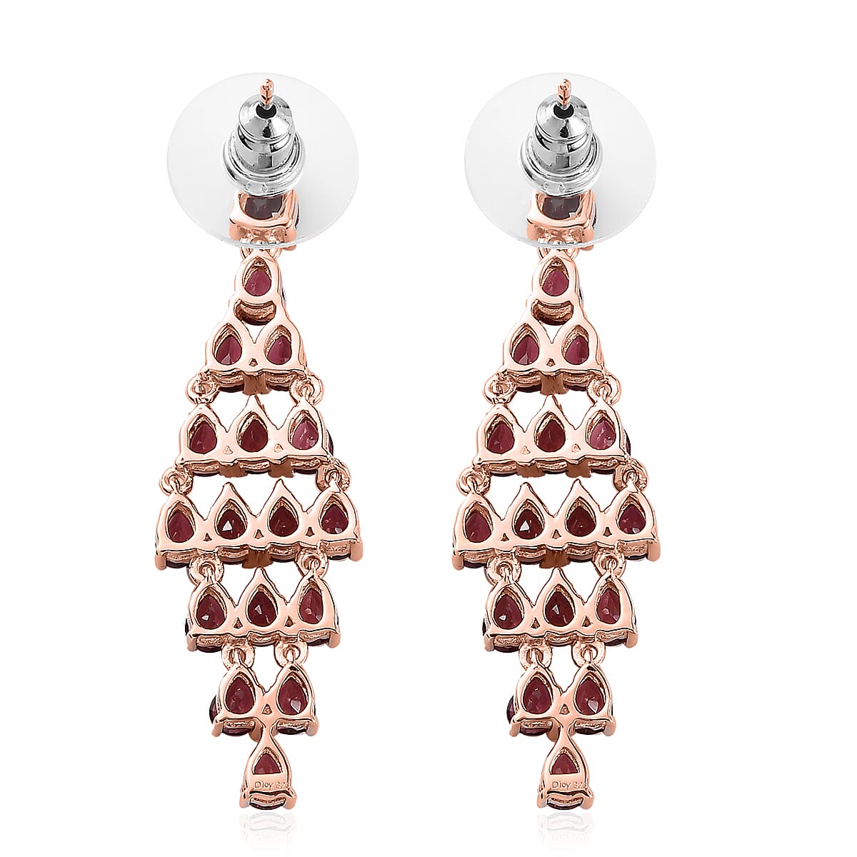 Tanzanian Rhodolite Garnet Dangling Earrings in Vermeil Rose Gold Over Sterling Silver 7.00 ctw image number 3