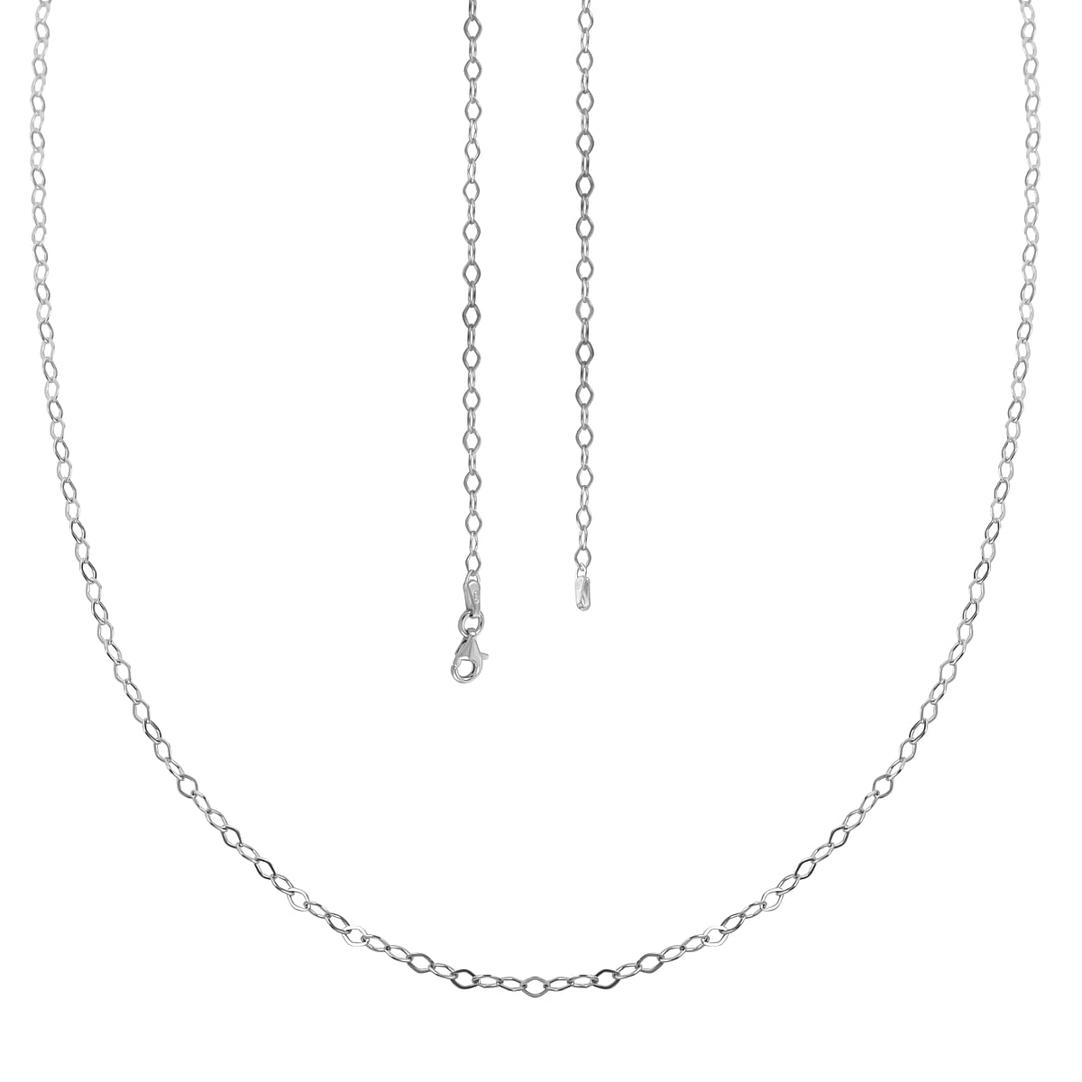 Sterling Silver Necklace 24 Inches 2.60 Grams image number 4