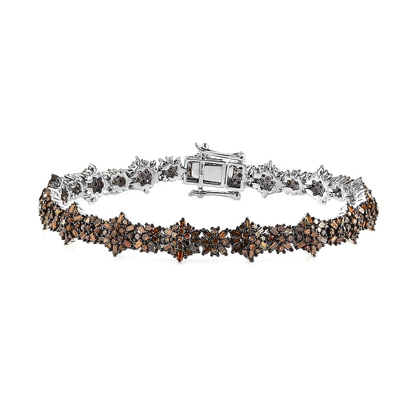 Red Diamond Bracelet in Platinum Over Sterling Silver (7.25 In) 5.00 ctw