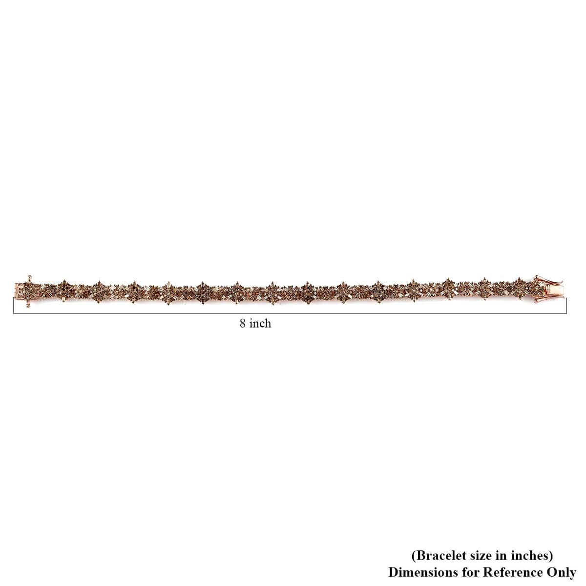 Natural Champagne Diamond Floral Bracelet in Vermeil Rose Gold Over Sterling Silver (7.25 In) 5.00 ctw image number 4