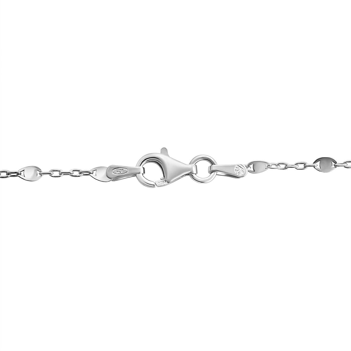 Sterling Silver Station Necklace 20 Inches 2.80 Grams image number 2