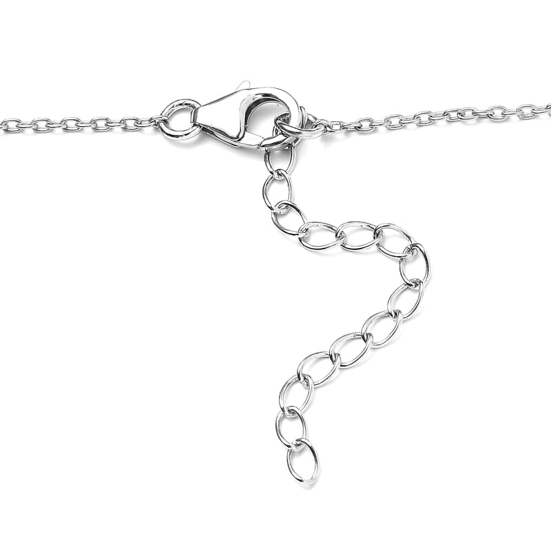 Tanzanite and White Zircon Necklace 18 Inches in Platinum Over Sterling Silver 2.65 ctw