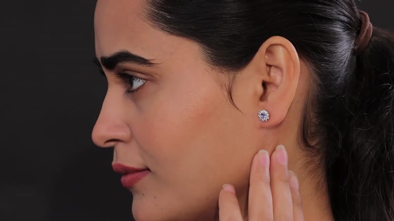 Tanzanite and White Zircon Sunburst Stud Earrings in Platinum Over Sterling Silver 1.15 ctw