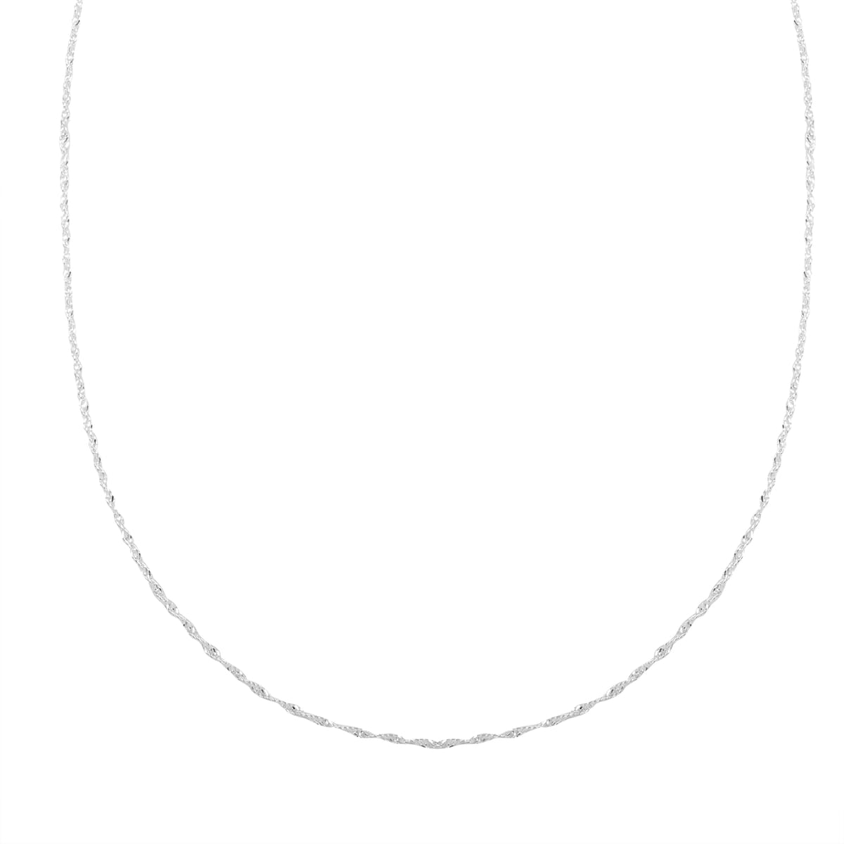 Sterling Silver Singapore Necklace 24 Inches 2.80 Grams image number 0