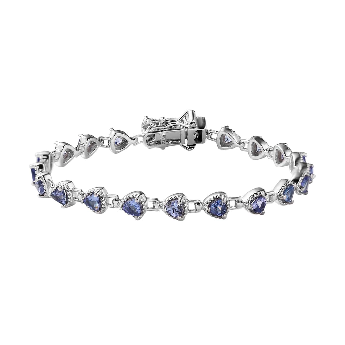 Tanzanite Link Bracelet in Platinum Over Sterling Silver (7.25 In) 3.50 ctw image number 0