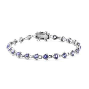 Tanzanite Link Bracelet in Platinum Over Sterling Silver (7.25 In) 3.50 ctw