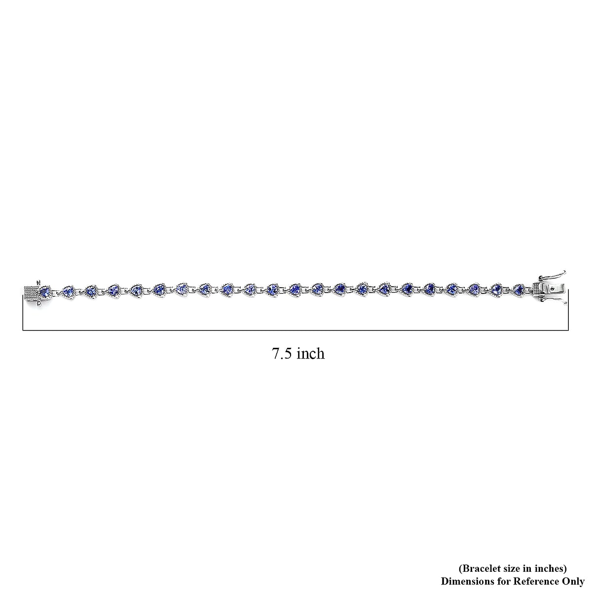 Tanzanite Link Bracelet in Platinum Over Sterling Silver (7.25 In) 3.50 ctw image number 4