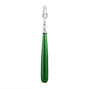 Green Tourmaline Quartz 7.50 ctw Pendant in Sterling Silver
