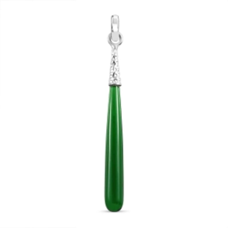 Green Tourmaline Quartz 7.50 ctw Pendant in Sterling Silver