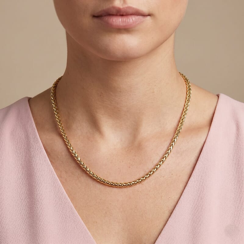 10K Yellow Gold 3mm Palma Chain Necklace (20 Inches) 8.50 Grams