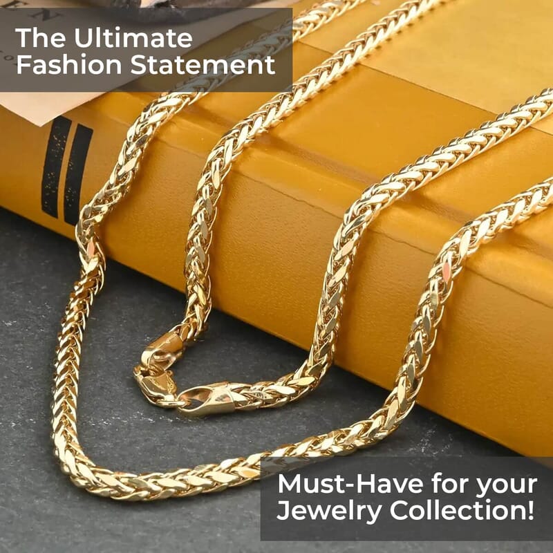 Palma Chain Necklace in 10K Yellow Gold, Gold Palma Necklace, 22 Inch Necklace, Gold Gifts 3mm 9.20 Grams
