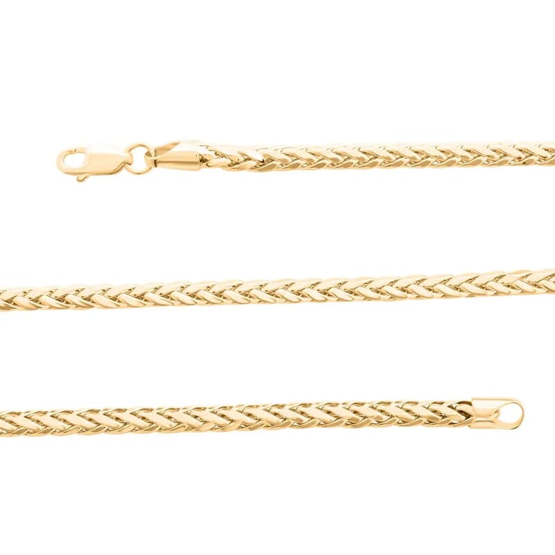 Palma Chain Necklace in 10K Yellow Gold, Gold Palma Necklace, 22 Inch Necklace, Gold Gifts 3mm 9.20 Grams