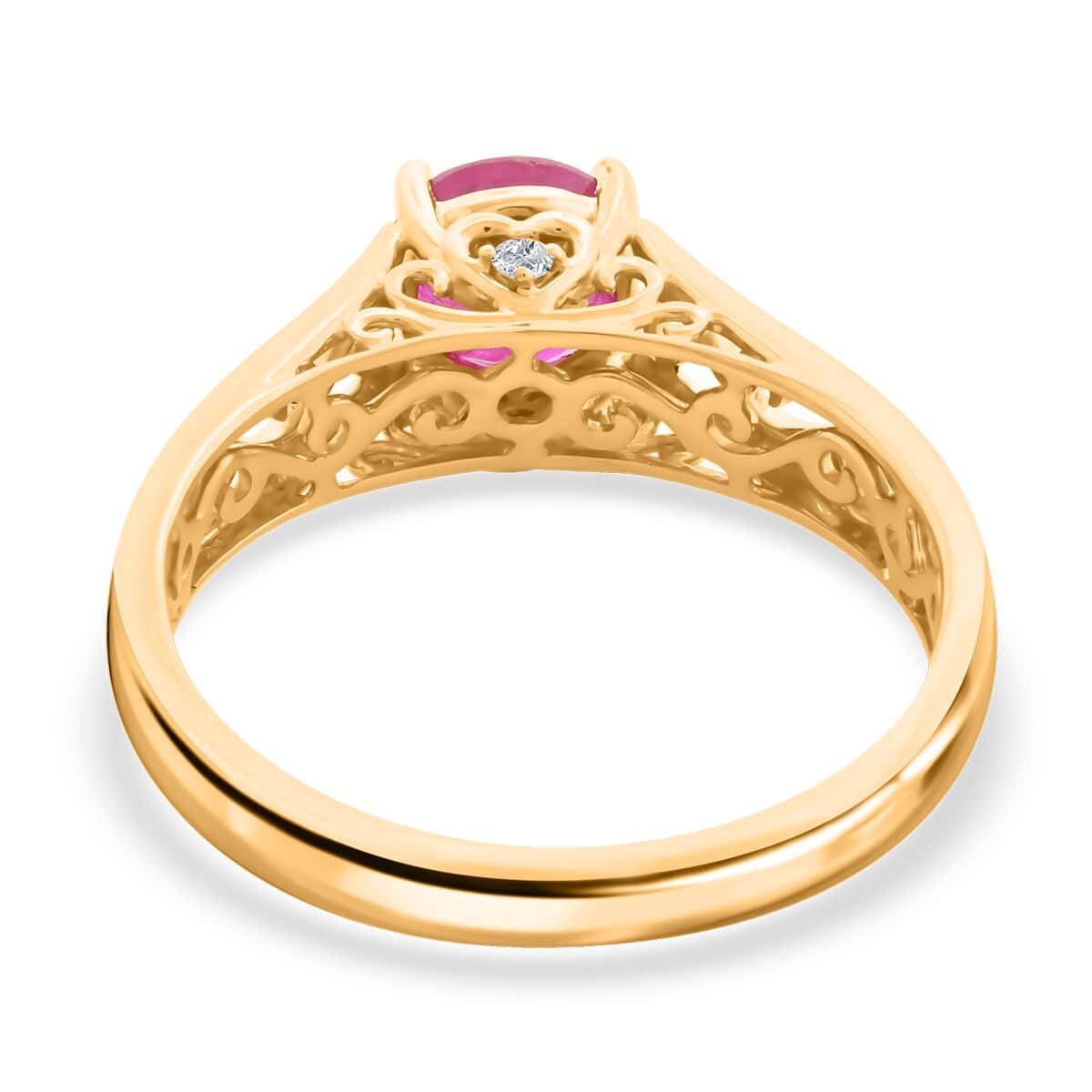 Certified and Appraised Iliana 18K Yellow Gold AAA Mozambique Ruby, Diamond (G-H, SI) Ring (Size 10.0) (4.30 g) (Del. in 5-7 Days) 1.60 ctw image number 4
