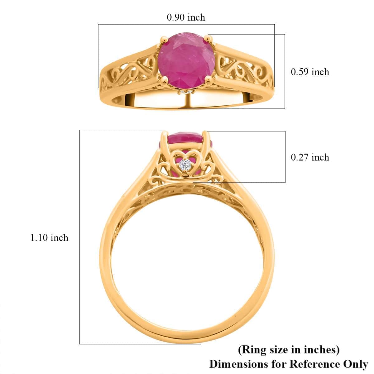 Certified and Appraised Iliana 18K Yellow Gold AAA Mozambique Ruby, Diamond (G-H, SI) Ring (Size 10.0) (4.30 g) (Del. in 5-7 Days) 1.60 ctw image number 5