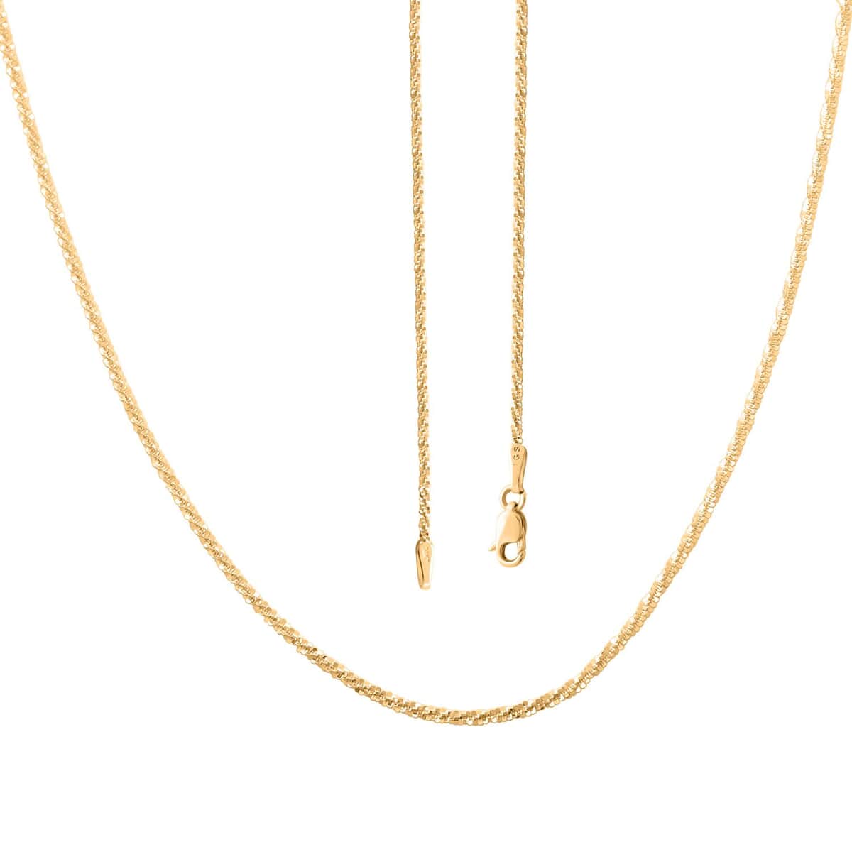 14K Yellow Gold 1.5mm Sparkle Chain Necklace 24 Inches 2.40 Grams image number 3